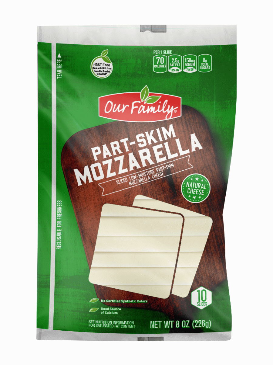 Our Family Natural mozzarella cheese slices, 10-count Full-Size Picture